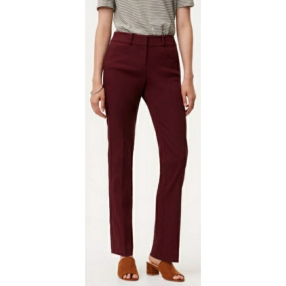 LOFT Burgundy wine Julie Straight Leg Women's Pants